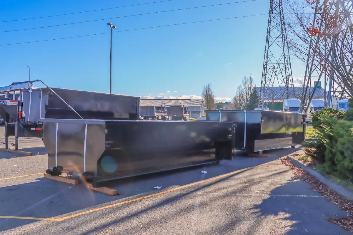 Roll-off dumpster ready for waste disposal at job site for 6 Yard Dumpster Rental in Sidney